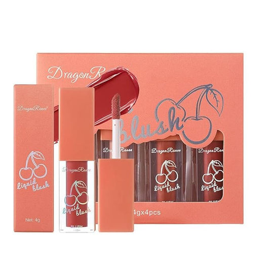 Liquid Blush 4Pcs Set Makeup for Cheeks Matte Finish Soft Cream, Flushed Cheeks, Vegan & Cruelty-free,Long-Wearing, Smudge Proof, Natural-Looking-VivaGrace Women