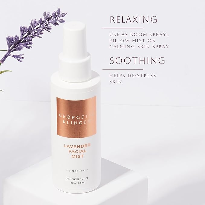 Georgette Klinger Lavender Facial Mist - Moisturizing and Long-Lasting Facial Spray with Aromatherapy, Antioxidants, and Skin-Plumping, Makeup Setting for Dewy, Hydrated Skin - 4.2 oz-VivaGrace Women