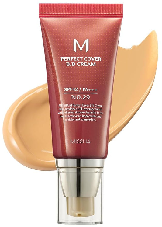 MISSHA M Perfect BB Cream No.29 Caramel beige for medium with warm skin tone SPF 42 PA +++ 1.69 Fl Oz - Tinted Moisturizer for face with SPF-VivaGrace Women