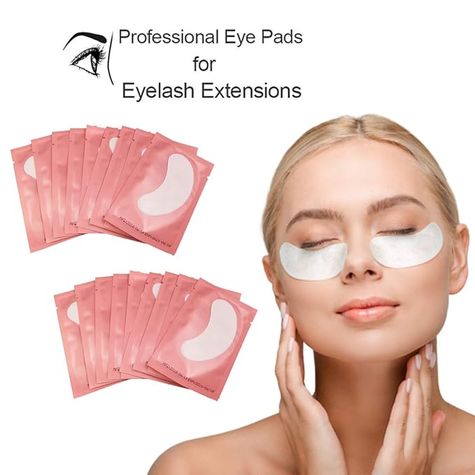 55 Pairs Set, Under Eye Hydrogel Pads, Professional Lint Free Eye Mask Eyelash Extension Gel Patches Kit for Adhesive Lash Beauty Tool (Pink)-VivaGrace Women