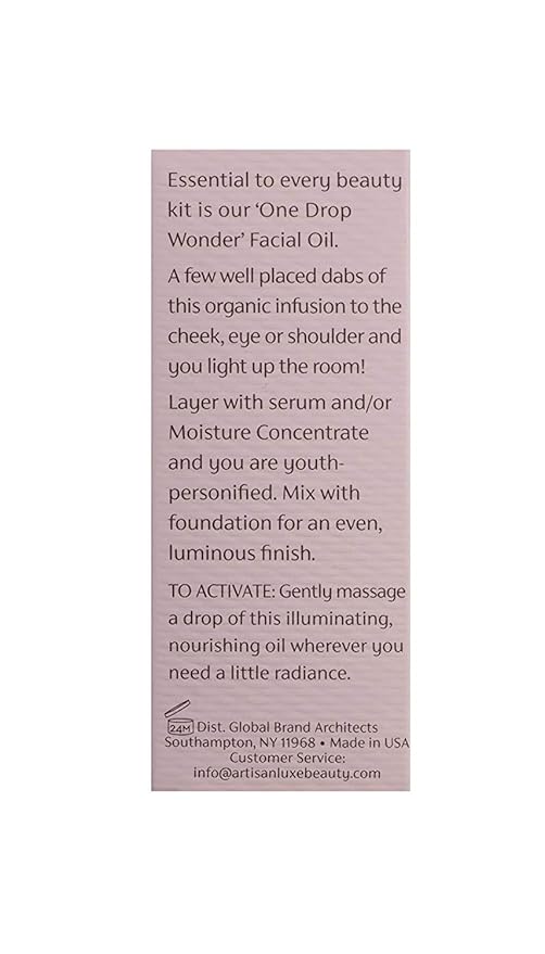 Artisan L’uxe One Drop Wonder Facial Oil Radiant Facial Oils with Rose Pearl Illuminators Organic Argan & Moroccan Hydrating Face Oil Anti Aging Skin Care Facial Oil Rose Oil 0.5 Oz.-VivaGrace Women