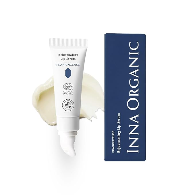 INNA Organic Lip Serum, Moisturizing, Fine Line Care & 100% Vegan, EWG & COSMOS Certified | Frankincense Essential Oils Infused Skin Care | Luxury Clean Beauty-VivaGrace Women