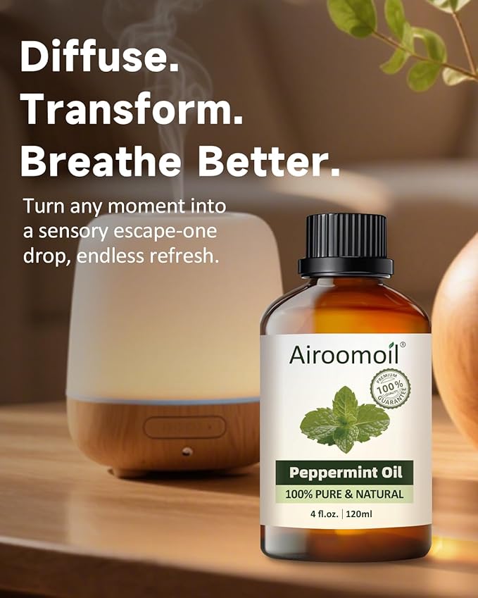 Pure Peppermint Essential Oil, 100% Pure Natural Peppermint Essential Oil, Premium Grade Essential Oils for Diffusers for Home, Skin, Care Massage, Soap Making, Aromatherapy, 4 Fl Oz | 120ml-VivaGrace Women