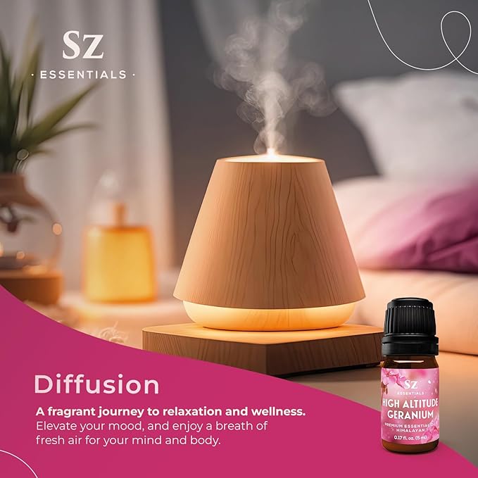 High Altitude Geranium Essential Oil – 100% Pure & Natural, Grown in The High-Altitude – Aromatherapy, Home Use – Therapeutic Grade & Vegan – 5 mL-VivaGrace Women