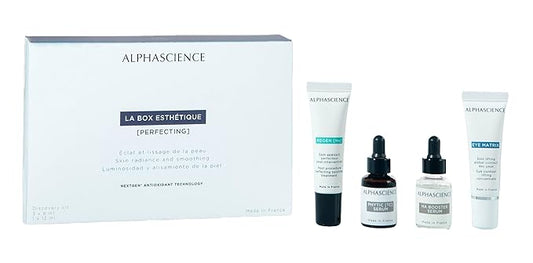ALPHASCIENCE La Box Esthetique [Perfecting] Discovery Kit - PHYTIC [TC], REGEN [HX], HA BOOSTER, and EYE MATRIX - Helps Reduce Appearance of Blemishes & Scars - Moisturizing - Soothes Skin - 1 Kit-VivaGrace Women