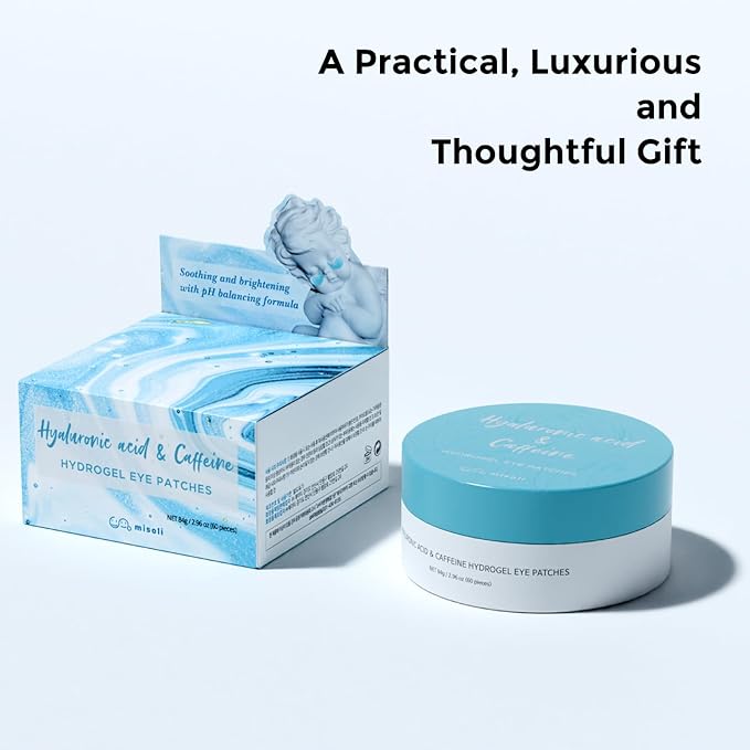 Under Eye Patches Caffeine & Hyaluronic acid (60pc), Eye Patches for Puffy Eyes, Dark Circles, Under Eye Bags, Fine Lines ㅣ Paraben free, Korean Skincare-VivaGrace Women