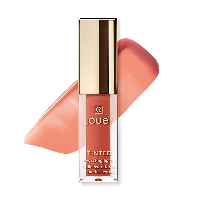 Jouer Essential Tinted Hydrating Lip Oil Gloss – Moisturizing Dry Lip Treatment Serum - Fragrance Free Tinted Lip Oil - Jojoba Seed Oil and Apricot Oil Formula-VivaGrace Women