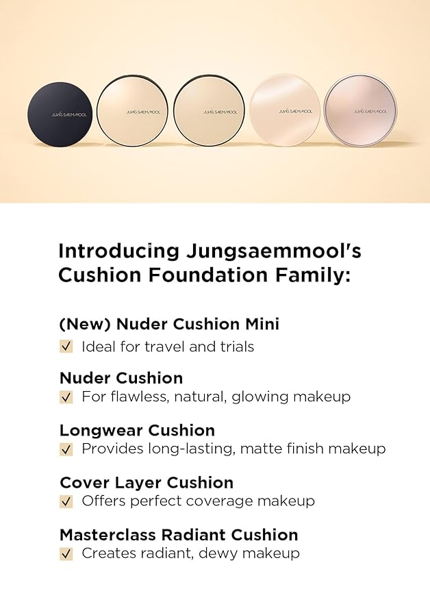 [JUNGSAEMMOOL OFFICIAL] Essential Skin Nuder Cushion Mini (08 Medium Deep) | SPF50 Broad Spectrum-VivaGrace Women
