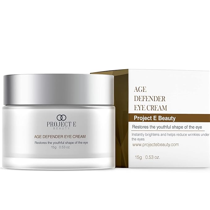 Project E Beauty Age Defender Eye Cream Brightens & Smooths Under Eyes | Reduce Puffiness, Lines & Dark Circles | Anti-Aging & Hydrating | Wrinkle Smoothing Eye Cream Treatment | 15g-VivaGrace Women