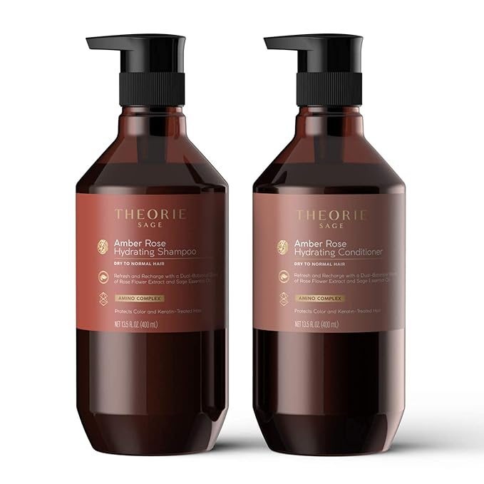 Theorie Amber Rose Hydrating Shampoo- Refresh & Hydrate, Irresistible Scent of Rose, Jasmine & Amber, Suited for All Hair Types-Color & Keratin Treated Hair, 400ML-VivaGrace Women