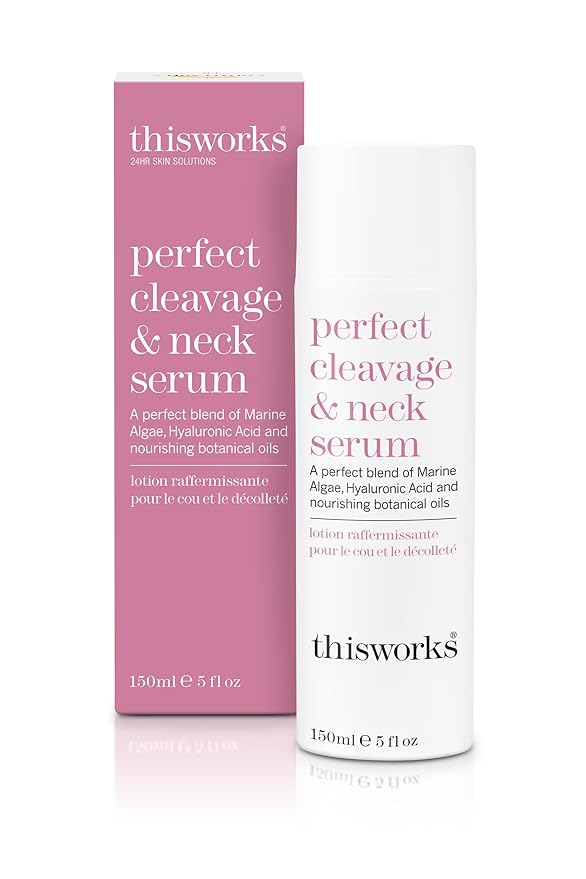 This Works Perfect Cleavage & Neck Serum with Marine Algae & Hyaluronic Acid – Neck Cream Firms & Hydrates – 5 fl oz-VivaGrace Women