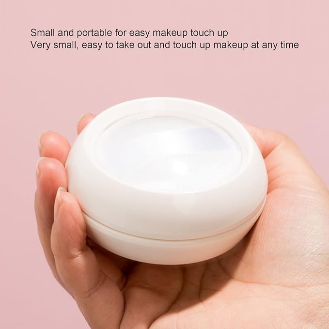 Dioche Loose Powder Container with Puff Sifter Lids, Plastic Refillable Empty Loose Powder Puff Case Face Powder Blusher Makeup Cosmetic Jars Containers for Travel Daily Use-VivaGrace Women