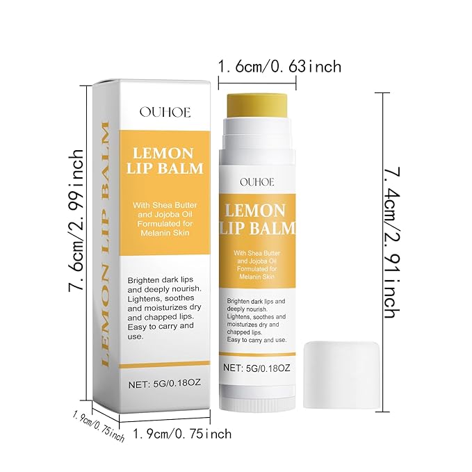 Lemon Lip Balm | All Natural Turmeric Lip Balms & Moisturizers | Hydrates Care Lip Balm, Brighten & Nourish Dark Lips Effortlessly-VivaGrace Women