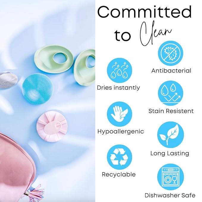 Skincare Essentials Kit - 4 Piece Bundle Pack - Face and Body Silicone Spa Accessory - Essential Beauty Set for Teen Girls Sky Blue-VivaGrace Women