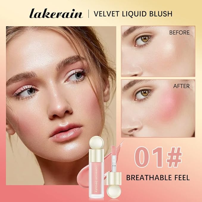 Liquid Blush, Cream Blush For Cheeks, Soft Pinch Liquid Blush, Skin Tint Blush Makeup, Easy To Blend And Color, Long-Lasting, Natural-Looking (01#+05#)-VivaGrace Women
