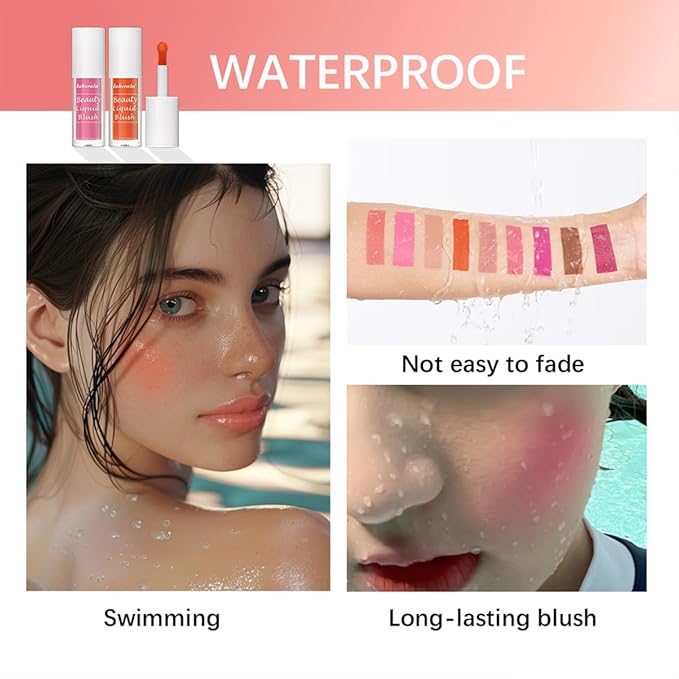Liquid Blush for Cheeks Makeup Face Blush, Weightless Cream Formula, Smudge Proof Long-Wearing Pigmented Blush, Natural Look Makeup Face Blushes, Shimmer Finish, Dainty - 02# Bronze blast-VivaGrace Women