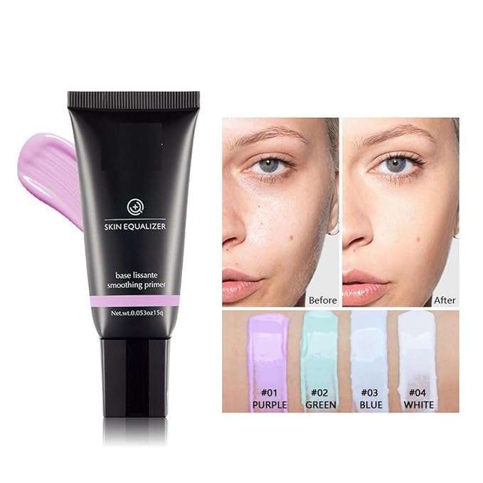 MAEPEOR Moisturizing Face Primer 4 Colors Long Lasting Matte Face Primer For Neutralizing Uneven Skin Tones & Brightening Complexion (04 White)-VivaGrace Women