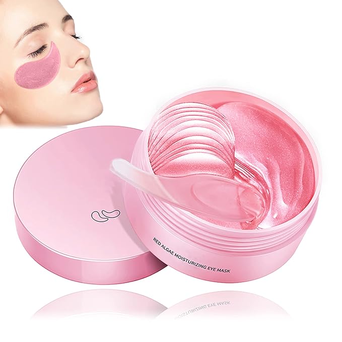 Eye Mask 60 pcs,Pink Collagen Under Eye Patches,Puffy Eyes and Dark Circles Treatments,Improve Reduce Under Eye Bags Smooth Wrinkles and Lighthen Fine Lines,Moisturizing,Improve and Firm eye Skin-VivaGrace Women