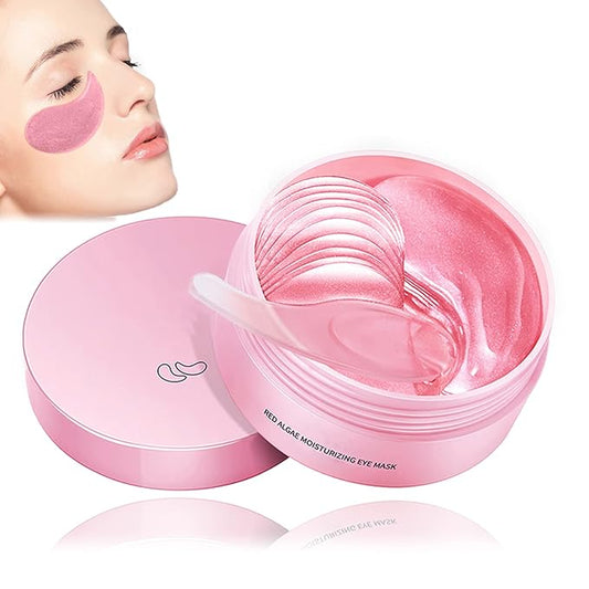 Eye Mask 60 pcs,Pink Collagen Under Eye Patches,Puffy Eyes and Dark Circles Treatments,Improve Reduce Under Eye Bags Smooth Wrinkles and Lighthen Fine Lines,Moisturizing,Improve and Firm eye Skin-VivaGrace Women