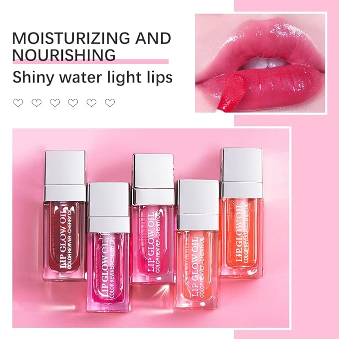 Plumping Lip Oil, Long Lasting Hydrating Lip Gloss Tinted Lip Balm Non-sticky Revitalizing, Tinting Lip Care Oil for Dry Lip (RASPBERRY)-VivaGrace Women