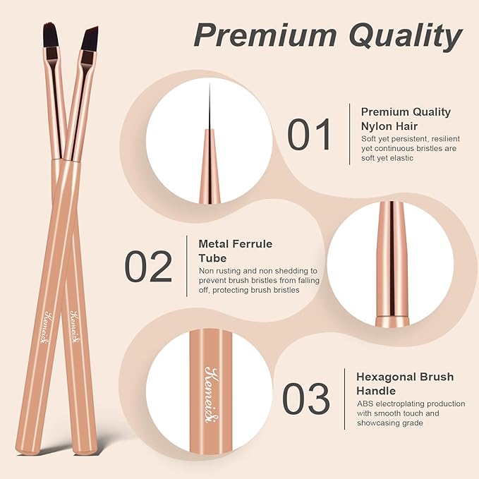 6Pcs Nail Art Brush Set - Nail Design Tool Including Nail Liner Brush, Ombre Brush, Nail Gel Polish Painting Brush Drawing Pen for Home Use and Professional Nail Salon-VivaGrace Women