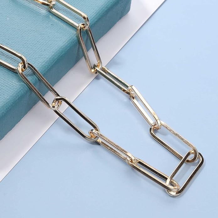 Boho Link Chain Y Necklace Gold Chain Lariat Necklace Chunky Chain Drop Necklace Paperclip Statement Necklace Jewelry for Women-VivaGrace Women