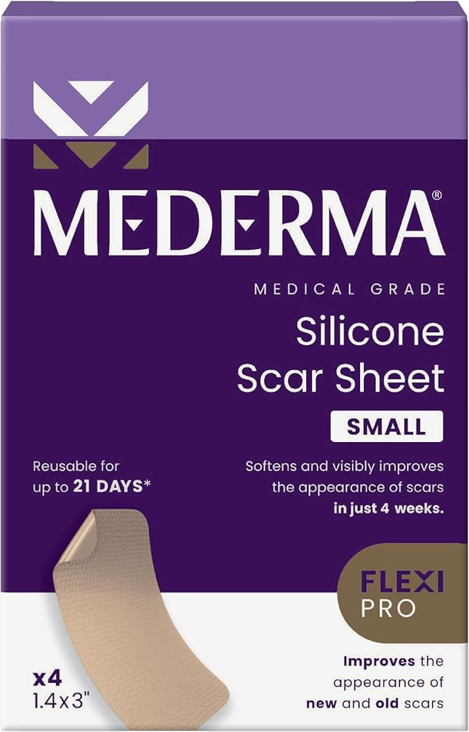 Mederma Medical Grade Silicone Scar Sheets; Improves The Appearance of Old and New Scars; for Injury, Burn and Surgery Scars, 4 Count-VivaGrace Women