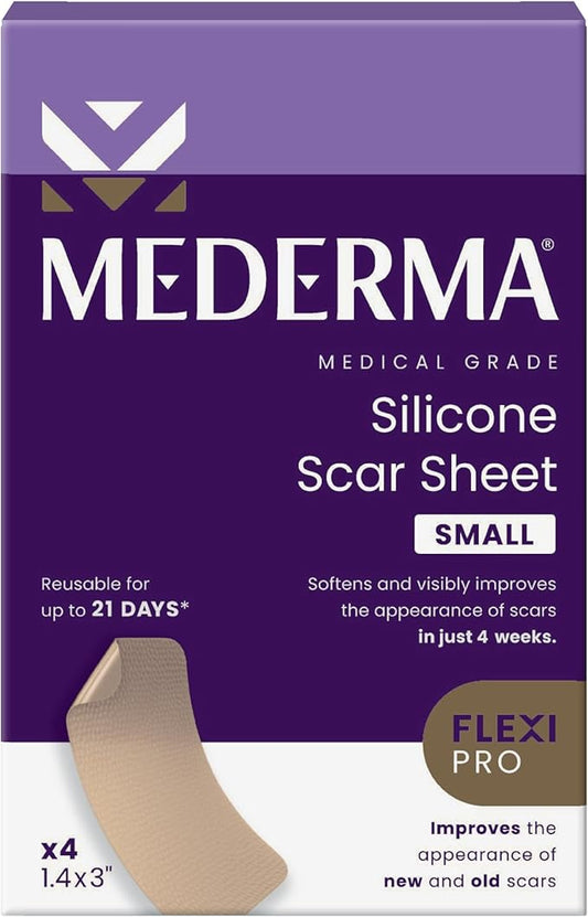 Mederma Medical Grade Silicone Scar Sheets; Improves The Appearance of Old and New Scars; for Injury, Burn and Surgery Scars, 4 Count-VivaGrace Women