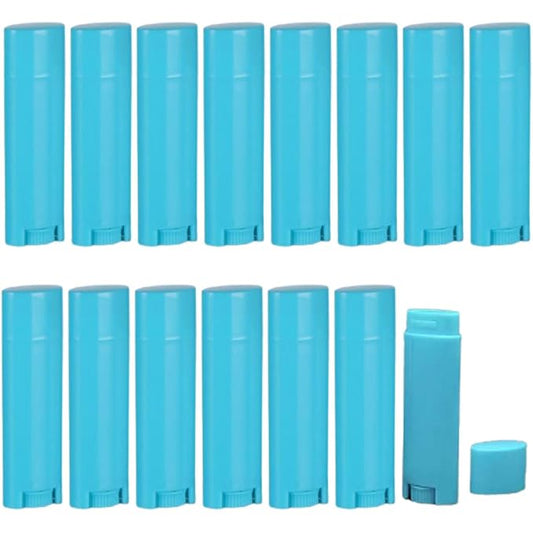 5ml 100Pcs Empty Oval Deodorant Lip balm Tubes Containers Twist-up Refillable Containers for Lipstick,Chapstick,Homemade Lip balm,DIY Deodorants(Sky Blue)-VivaGrace Women
