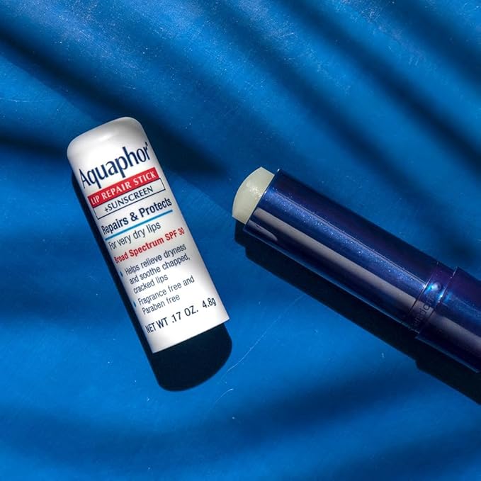 Aquaphor Lip Repair Stick with Sunscreen, Lip Protectant, Soothes Dry Chapped Lips, 0.17 Oz Stick, 2 Count (Pack of 2)-VivaGrace Women