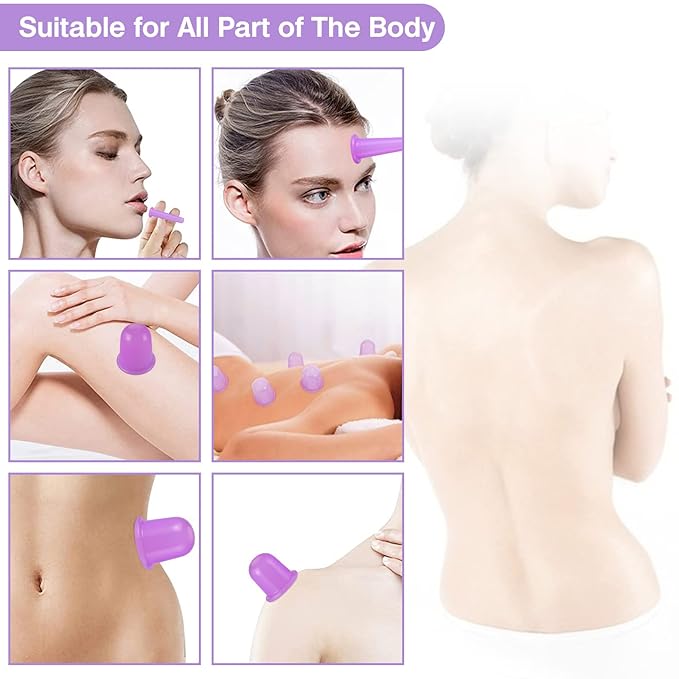 Facial and Body Cupping Set - Face Cupping Set, Improve Face, Eyes and Neck Skin Wrinkles, Therapy Suction Cup for Cellulite Effectively Improve Body Skin Tightness, Anti-Cellulite Cupping Therapy Set-VivaGrace Women