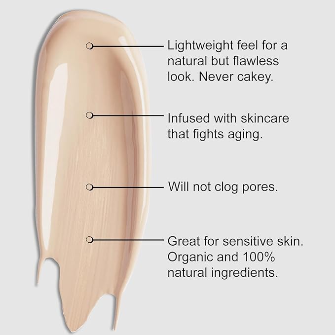 Organic Aloe-Based LUX Liquid Foundation, Natural Vegan Gluten-Free Made in USA, Hazelnut-VivaGrace Women