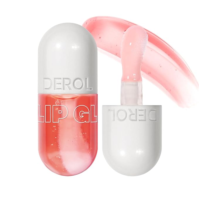 Lip Plumper Raspberry (0.19 Fl. Oz.) Lip Gloss Natural Lip Oil 2in1 Lip Care Serum for Beautiful Fuller-Looking Lips, Hydrating & Reduce Fine Lines,Tangerine-VivaGrace Women