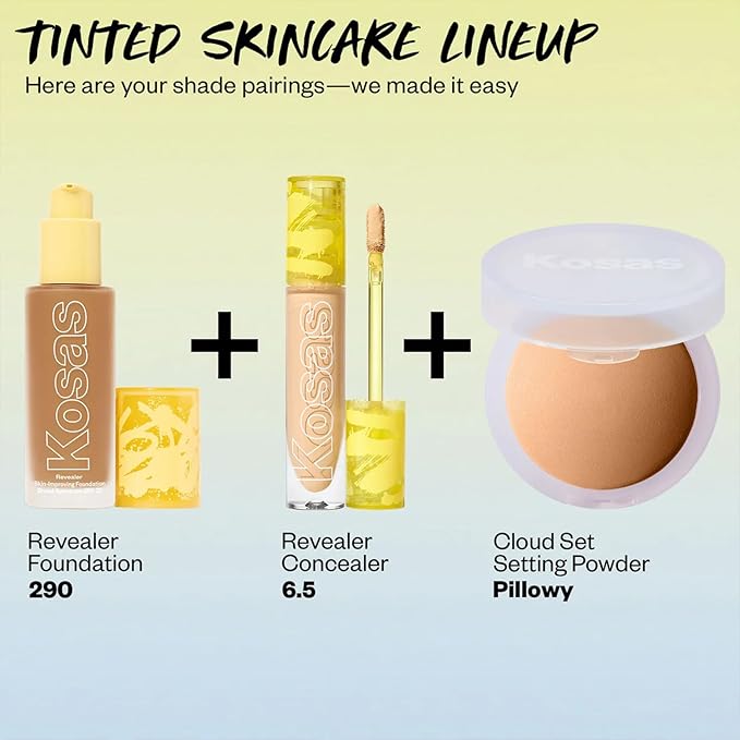 Kosas Revealer Skin-Improving Foundation with SPF 25 Protection - Hydrate, Brighten, Soothe, Plump, Protect Skin - Smoothing Texture, Natural Finish and Clean Formula - Medium Deep Neutral Olive 290-VivaGrace Women