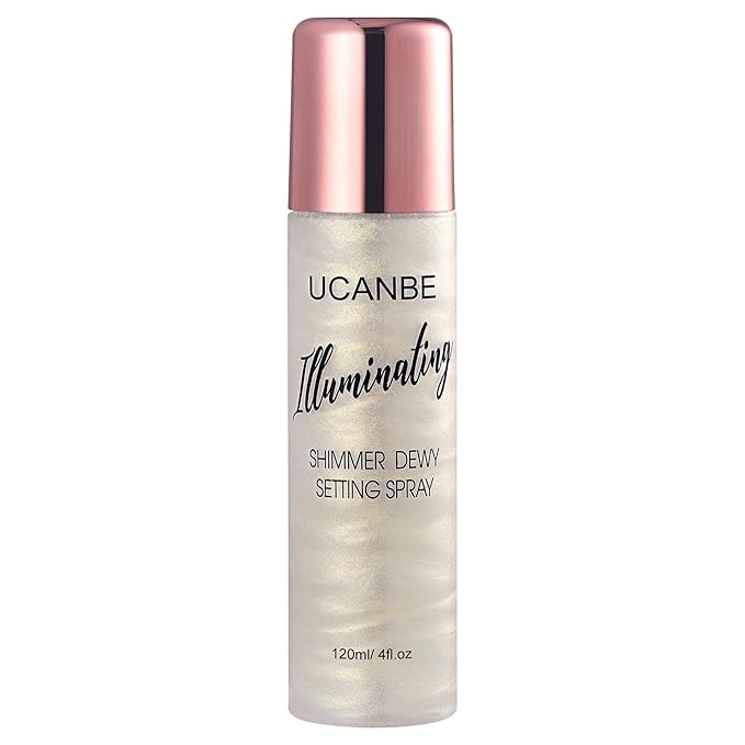 UCANBE Shimmer Dewy Setting Spray – Glowing + Makeup Setting Spray 2 in 1 Lightweight Formula for a Radiant Glow,Long-Lasting Face Mist for Face Body, 4 Fl Oz #Platinum-VivaGrace Women