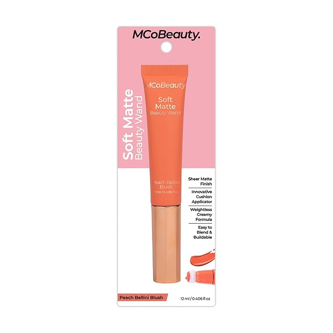 MCoBeauty Soft Matte Beauty Wand, Peach Bellini Blush, Velvety Finish of Buildable Color, Vegan, Cruelty Free Cosmetics-VivaGrace Women