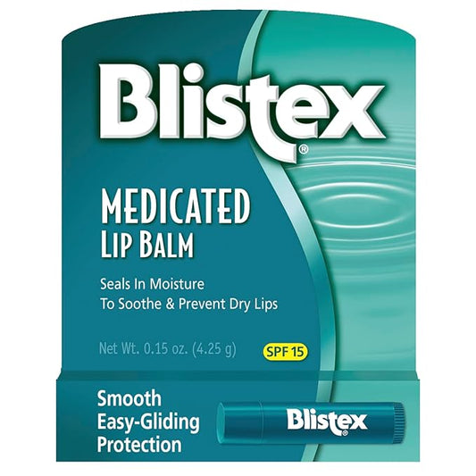 Blistex Medicated Lip Balm, 0.15 Ounce, (Pack of 24) – Prevent Dryness & Chapping, SPF 15 Sun Protection, Seals in Moisture, Hydrating Lip Balm, Easy Glide Formula for Full Coverage-VivaGrace Women