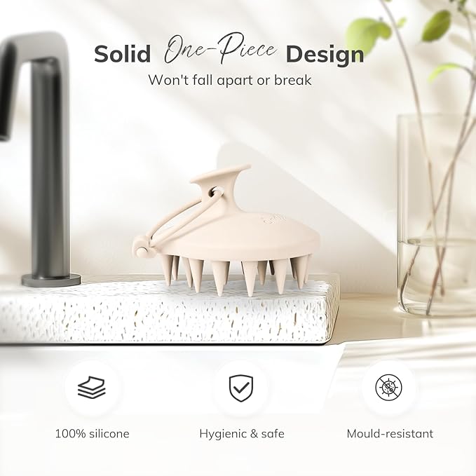 Sndyi Silicone Scalp Massager Hair Growth, Scalp Scrubber with Soft Silicone Bristles, Scalp Exfoliator for Dandruff Removal, Large Size Shampoo Brush, Wet Dry Scalp Brush for Long Thick Curly Hair-VivaGrace Women