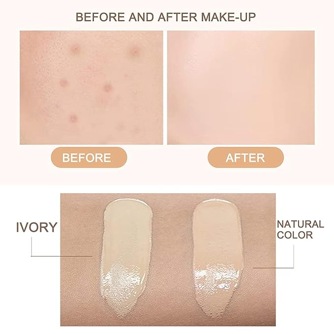Skin Tone Adjusting CC Cream SPF 50, CC Cream Self Adjusting for Mature Skin, All-In-One Face Sunscreen and Foundation, Pre-makeup Primer Moisturizing Skin Concealer Brightening Skin Tone 30ml - 2 Pcs-VivaGrace Women