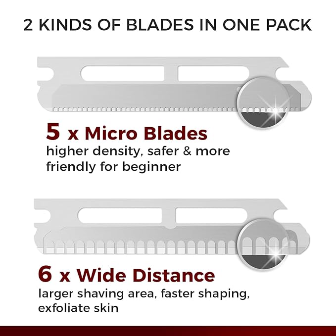 ZOMCHI Eyebrow Razor and Face Razor for Women and Men, Reusable Metal Handle with 11 Refill Blades, Dermaplane Razor with Protective Silicone Cap, Eyebrow Hair Trimmer - Polished Silver-VivaGrace Women