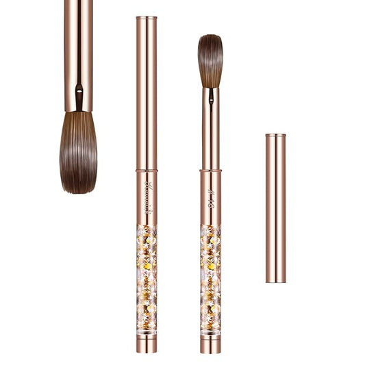Acrylic Nail Brush Size #16,KEMEISI 100% Pure Kolinsky Nail Art Brushes Sturdy Handle Oval Shaped Acrylic Powder Nail Design Tools for Professional Manicure DIY Home Salon (Gold)-VivaGrace Women
