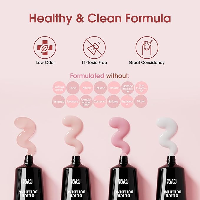 Poly Nail Gel Kit -20 Colors + 76 Nail Art Accessories ROSALIND Nude Clear Poly Nails Gel Kit Starter Kit with Slip Solution Nude Pink Nails Extensions with Mini UV Lamp-VivaGrace Women