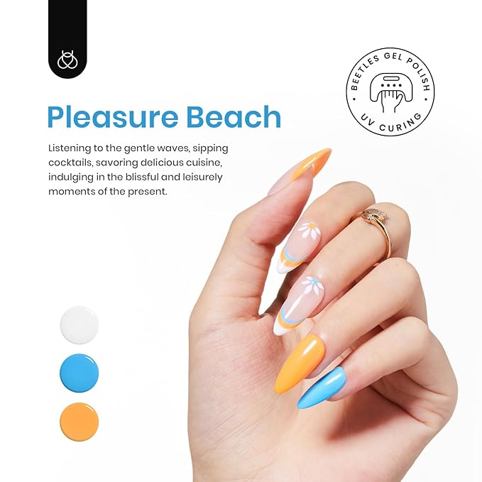 beetles Gel Polish Set, 6 Colors Yellow White Orange Blue Gel Polish Kit, Glitter Green Nail Polish Soak Off Nail Lamp Nail Art Manicure Kit, DIY Home Salon Gifts for Women-VivaGrace Women