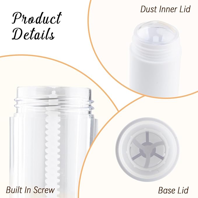 12 Pieces 15g White Plastic Deodorant Containers,Empty 1/2 oz Travel Lip Balm Tubes,Refillable Twist-UP Solid Perfume Tubes,Lipstick Tubes for DIY-VivaGrace Women