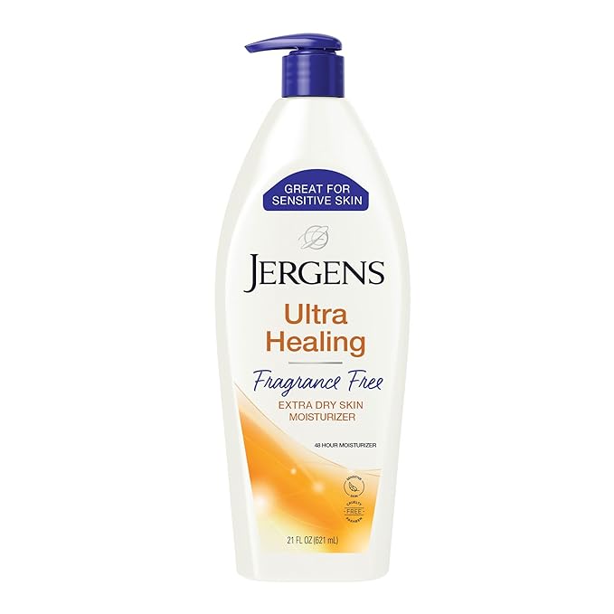 Jergens Ultra Healing Dry Skin Lotion, Hand and Body Moisturizer for Quick Absorption into Extra Dry Skin with Hydralucence Blend, Vitamins C, E and B5, White, 21 oz-VivaGrace Women