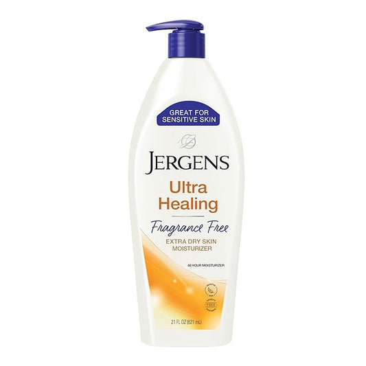 Jergens Ultra Healing Dry Skin Lotion, Hand and Body Moisturizer for Quick Absorption into Extra Dry Skin with Hydralucence Blend, Vitamins C, E and B5, White, 21 oz-VivaGrace Women