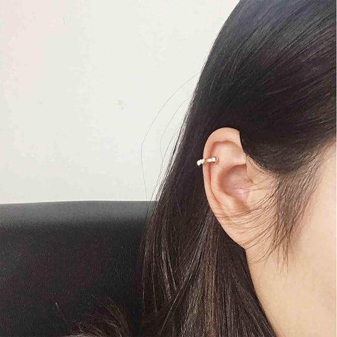 Boho Crystal Ear Cuff Earrings Gold Cz Pave Conch Ear Cuffs Earrings Rhinestone Hoop Cuff Earrings Non Pierced Earrings Jewelry for Women and Girls-VivaGrace Women