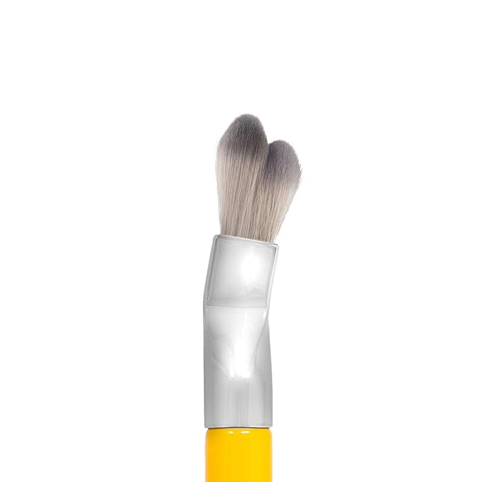 Bdellium Tools Professional Makeup Brush - Studio Series 971 Large Slanted Double Dome Blender - With Soft Synthetic Fibers, For Quick & Easy Application and Blending (Yellow, 1pc)-VivaGrace Women