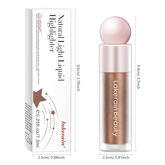 Liquid Highlighter Makeup, Natural Silky Shimmer Finish Liquid Face Highlighter, Highly Pigmented, Lightweight, Blendable, Soft Cream Highlighter For Face (#04 Bronze Gold Shimmer)-VivaGrace Women