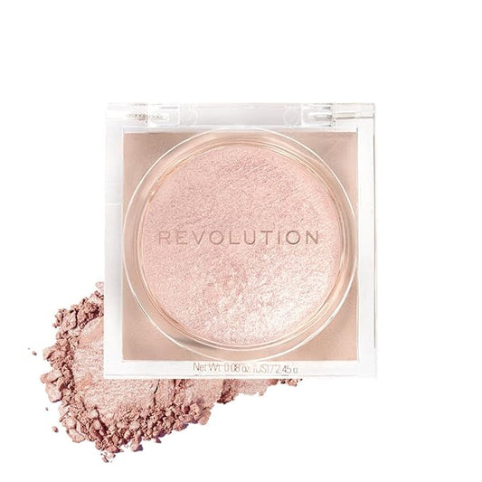 Makeup Revolution Beam Bright Highlighter, All Over Face Glow, Powder To Liquid Formula, 5 Different Shades, Rose Lustre-VivaGrace Women